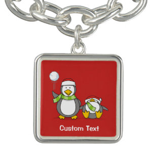 Christmas Snowballing penguins Bracelet