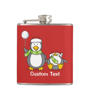 Christmas Snowballing penguins Flask