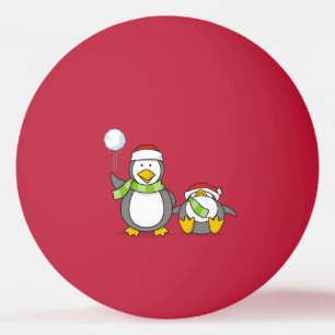 Christmas Snowballing penguins Ping-Pong Ball