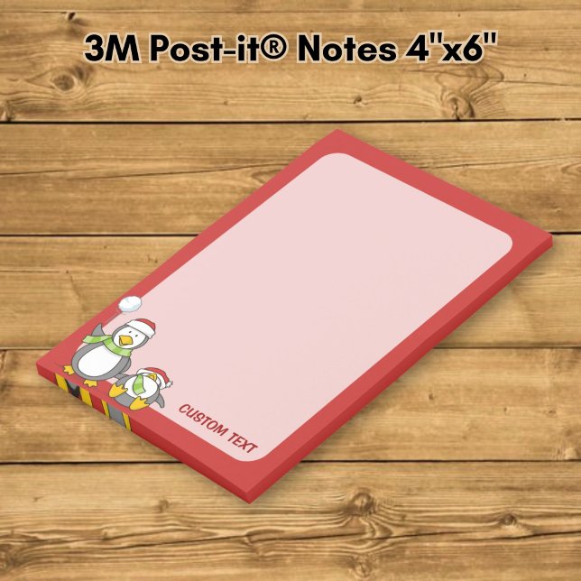 Christmas Snowballing penguins Post-it Notes (Creator Uploaded)