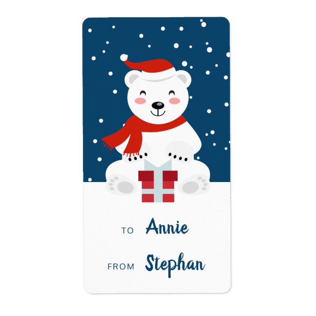 Christmas Snowbear Label (Front)
