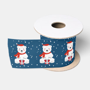 Christmas Snowbear Satin Ribbon