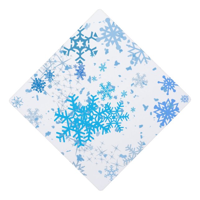 Christmas Snowfall Graduation Cap Topper (Front)