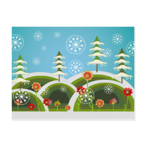 Christmas Snowfall Holiday Postcard