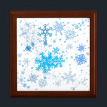 Christmas Snowfall Keepsake Box<br><div class="desc">White Christmas day and heavy snowfall. Beautiful snowflakes large and small. Merry Christmas and Happy New Year! Let your best wishes come true! Let the health,  love,  and prosperity be with you! Prints and gifts for anyone for fun and good mood. Square format products and souvenirs.</div>