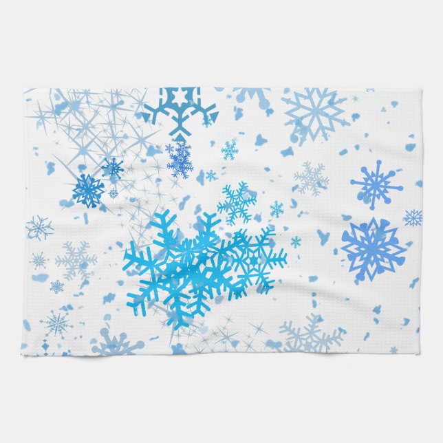 Christmas Snowfall Kitchen Towel (Horizontal)