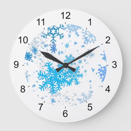 Christmas Snowfall Large Clock