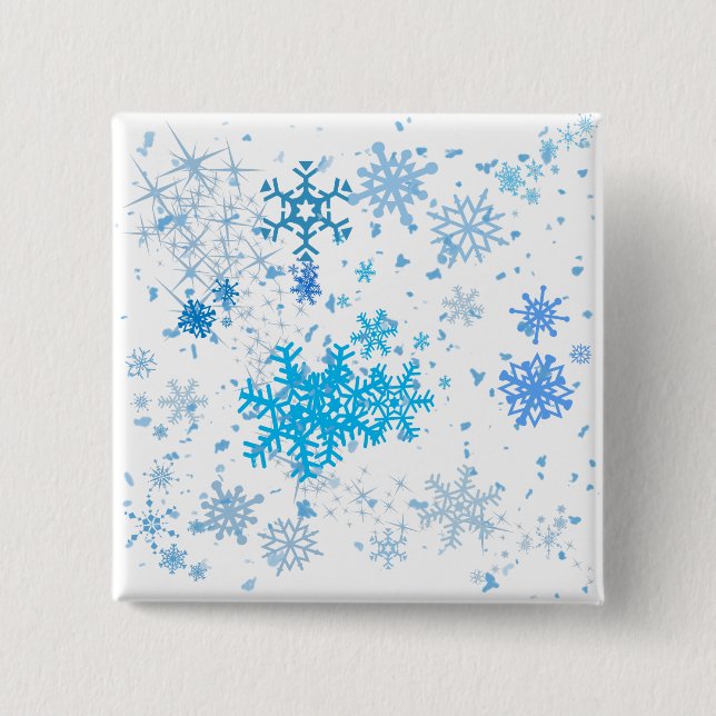 Christmas Snowfall Pinback Button (Front)