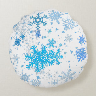 Christmas Snowfall Round Pillow