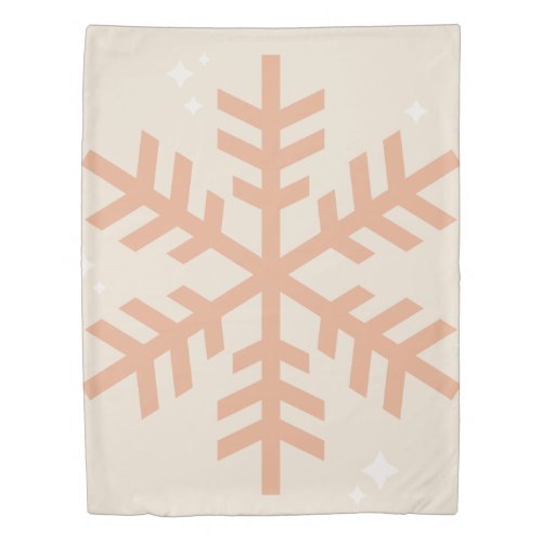 Christmas Snowflake Beige Duvet Cover