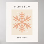 Christmas Snowflake Beige Poster<br><div class="desc">Christmas Illustration – Snowflake – Neutral Beige / Earth Tones Holiday Christmas Print.</div>