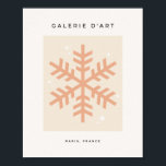 Christmas Snowflake Beige Poster<br><div class="desc">Christmas Illustration – Snowflake – Neutral Beige / Earth Tones Holiday Christmas Print.</div>