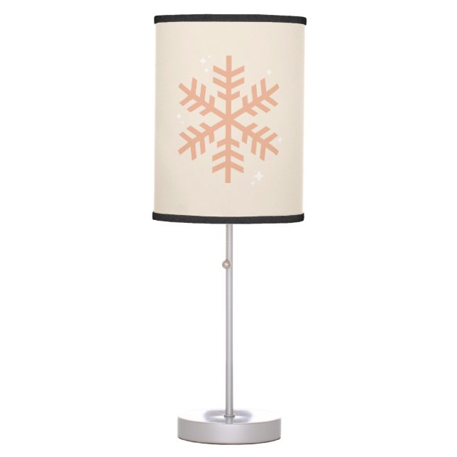 Christmas Snowflake Beige Table Lamp (Front)