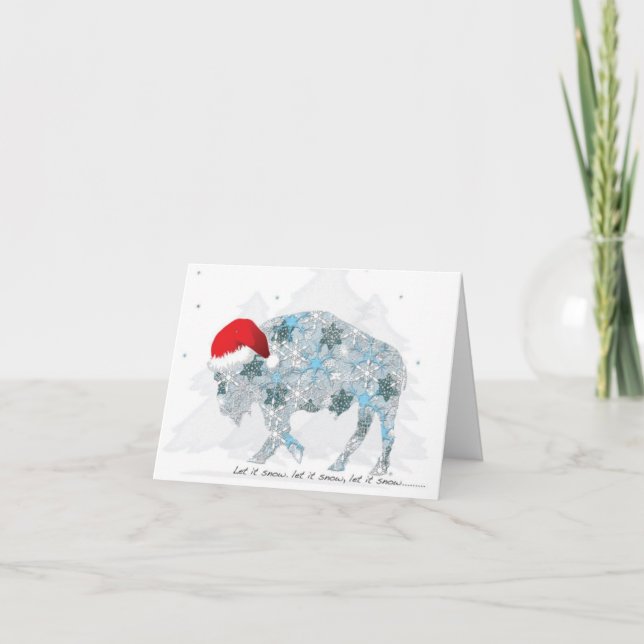 Christmas Snowflake Buffalo Holiday Card (Front)