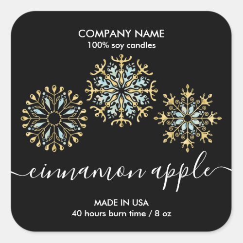 Christmas Snowflake Candle label product label