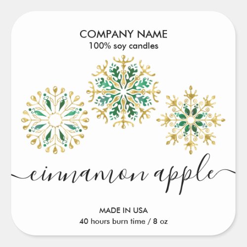 Christmas Snowflake Candle label product label