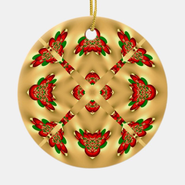 Christmas Snowflake Ceramic Ornament (Front)