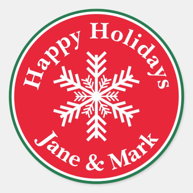 Christmas Snowflake Classic Round Sticker (Front)