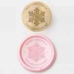 Christmas snowflake Custom Family Name Wax Seal Stamp<br><div class="desc">Elegant abstract Christmas snowflake with customizable text-Merry Christmas and family name. Simple minimal design. Use to for mailing your Christmas cards.</div>
