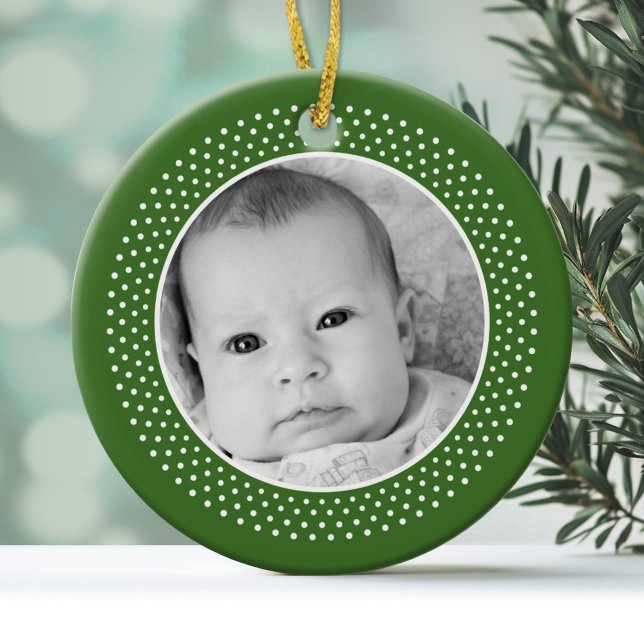 Christmas Snowflake: Double-Sided Photo Ceramic Ornament (Personalized Photo Ornament)
