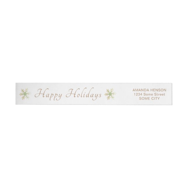 Christmas Snowflake Festive Personalized Holiday Wrap Around Label (Individual)