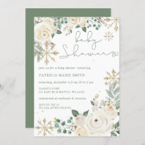 Christmas Snowflake Gender neutral Baby Shower Invitation