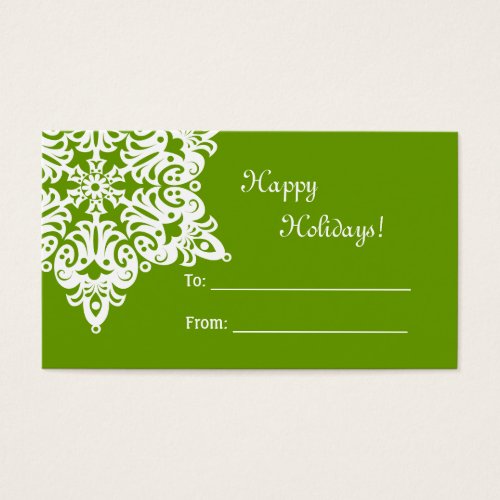 Christmas Snowflake Gift Tag Business Card Templates