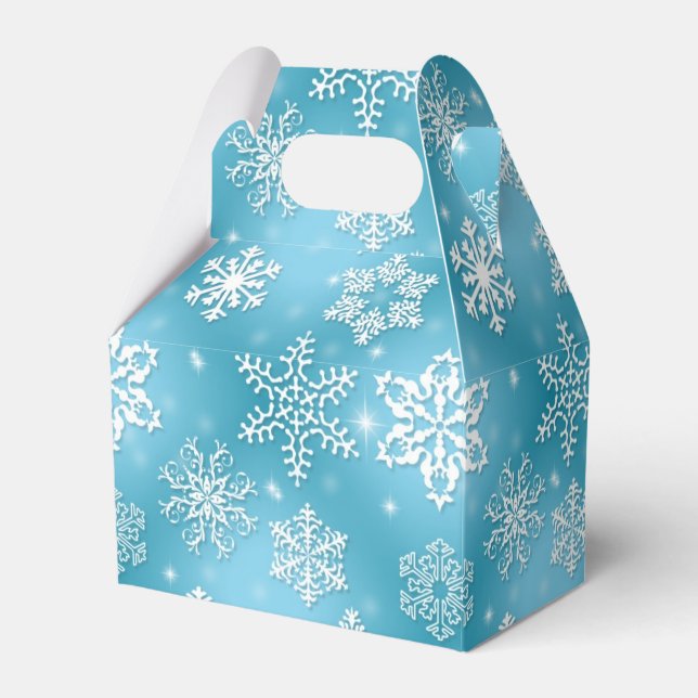 Christmas Snowflake Holiday gable favor box (Front Side)