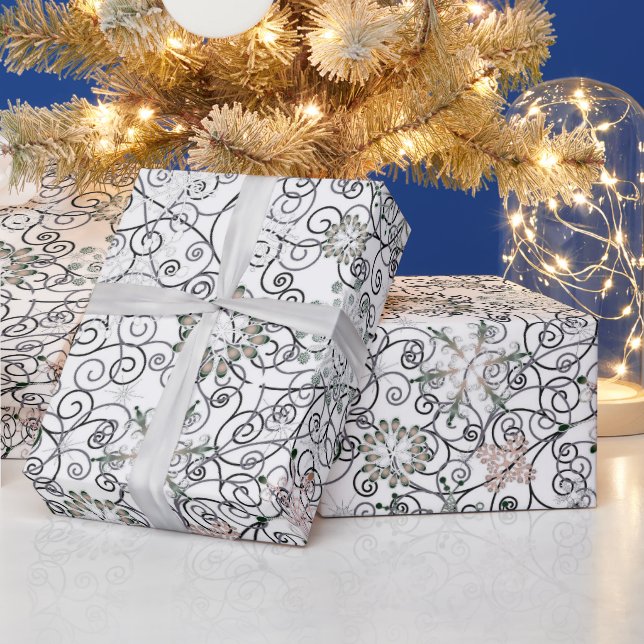 Christmas snowflake Holiday pattern wrapping Wrapping Paper (Holidays)