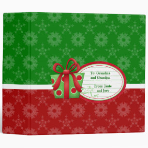 Christmas Snowflake Keepsake Personalized 3 Ring Binder
