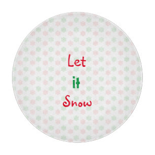 Christmas snowflake let is snow cutting board