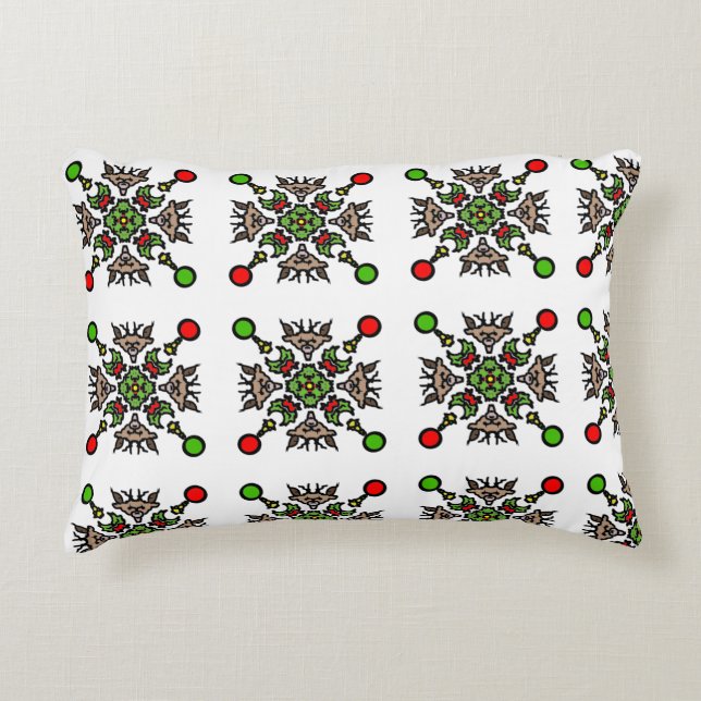 Christmas Snowflake Mandala Accent Pillow (Front)