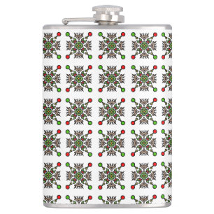 Christmas Snowflake Mandala Flask