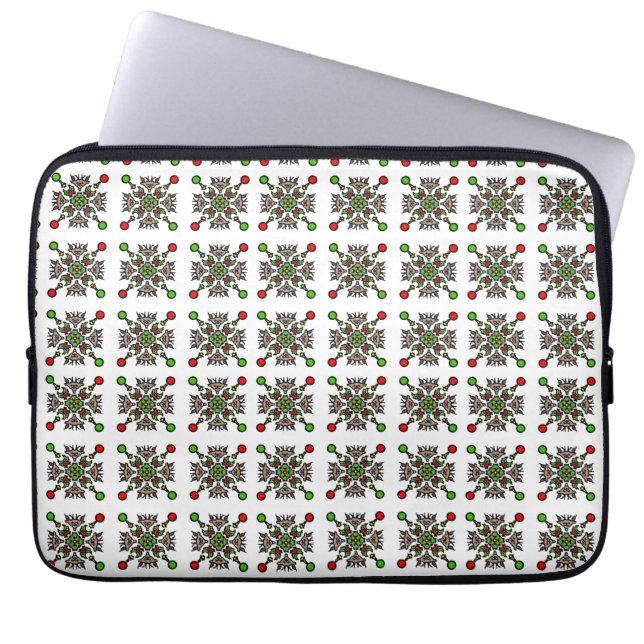 Christmas Snowflake Mandala Laptop Sleeve (Front)