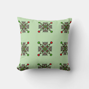 Christmas Snowflake Mandala Throw Pillow
