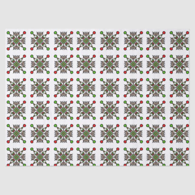 Christmas Snowflake Mandala Tissue Paper (Front)