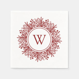 Christmas Snowflake Monogram Napkins