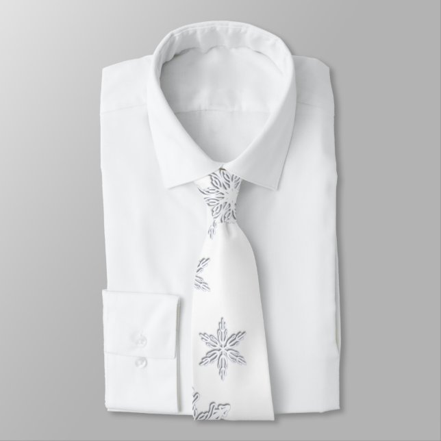 Christmas Snowflake Necktie (Tied)