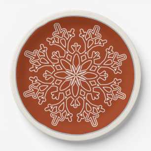 Christmas Snowflake Nordic Paper Plates