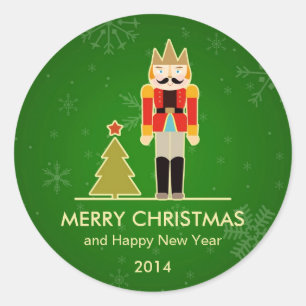 Christmas Snowflake - Nutcracker Holiday Greeting Classic Round Sticker
