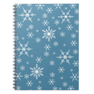 Christmas Snowflake On Blue Notebook