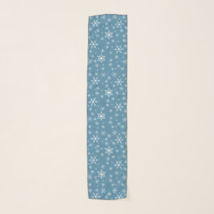 Christmas Snowflake On Blue Scarf