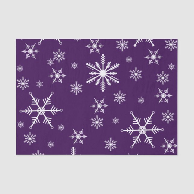 Christmas Snowflake On Purple Tissue Paper (Front)