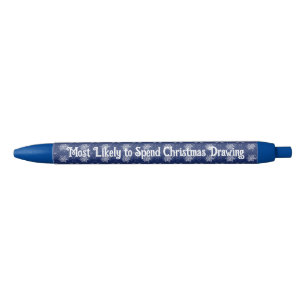 Christmas Snowflake on Sapphire Pen