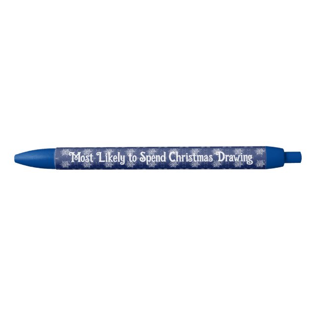 Christmas Snowflake on Sapphire Pen (Front)