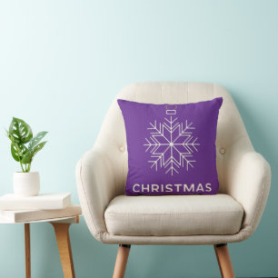 Christmas Snowflake Ornament Throw Pillow