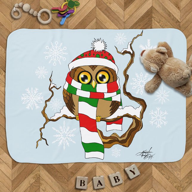 Christmas Snowflake Owl Baby Blanket (Creator Uploaded)