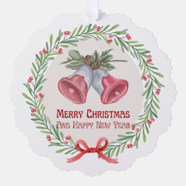 Christmas Snowflake, Paper Ornament Card (Front)