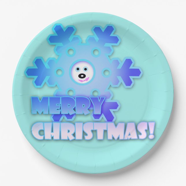 Christmas snowflake paper plates (Front)