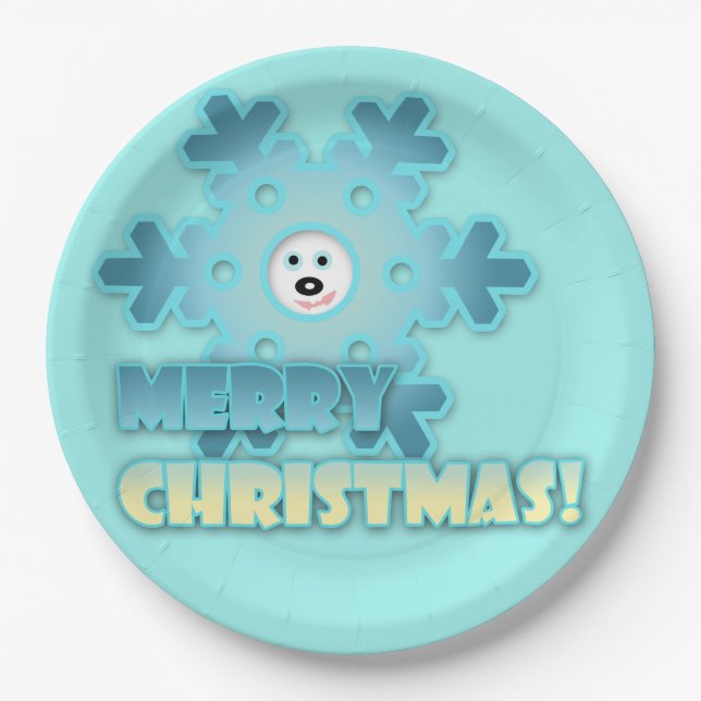 Christmas snowflake paper plates (Front)